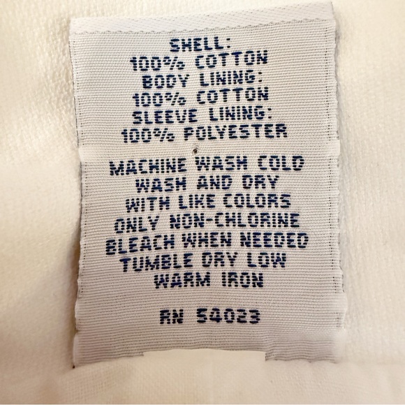 Old Navy White Double-Breasted Cotton Jacket with Red Stitching – Size Large - Picture 3 of 13